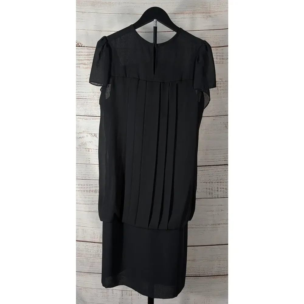 Vintage Diamonds Run Dress Medium Black Sheer Lace Drop Waist Goth Flapper LBD